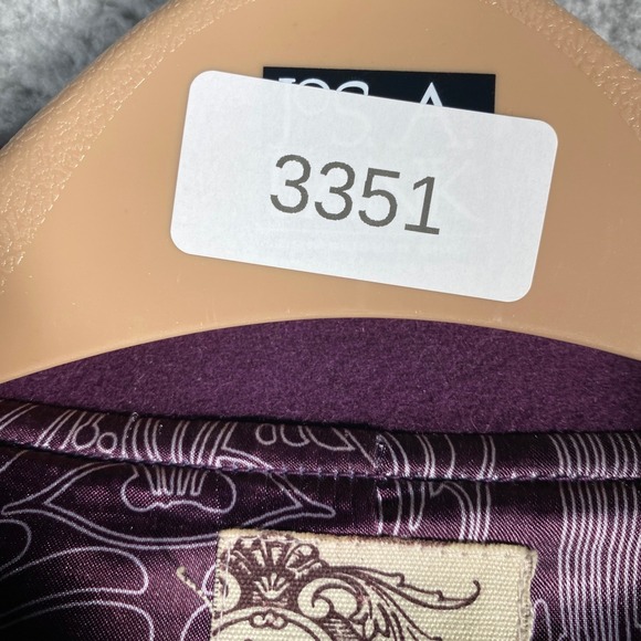 Tulle Purple Wool Blend Coat Button Front Lapel Collar Lined Women's Size L - Picture 16 of 16